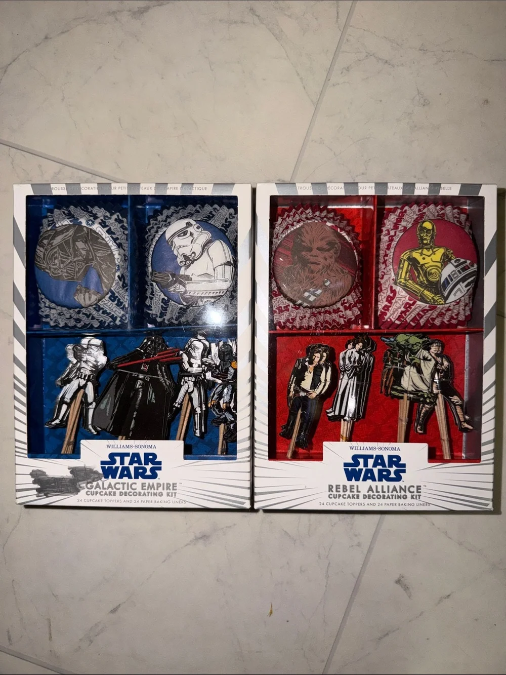 Star Wars Galactic Empire & Rebel Alliance Cupcake Decorating Kits - Blue & Red